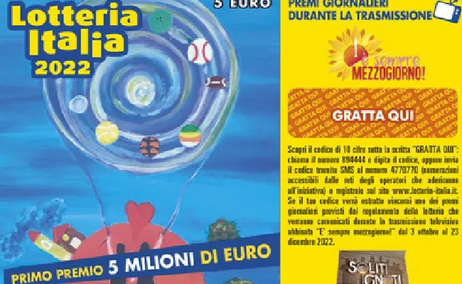 Lotteria Italia 2022: nel Lazio venduti 1,1 milioni di tagliandi (-5,1%), Roma sempre leader con oltre 871mila biglietti