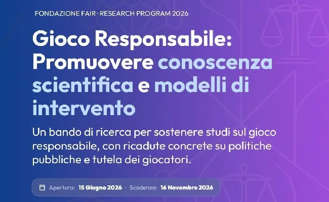 Fondazione FAIR lancia il suo primo bando di ricerca sul gioco responsabile