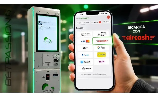 Betpassion porta il wallet Aircash sui distributori automatici: un servizio in più per la rete e per il cliente